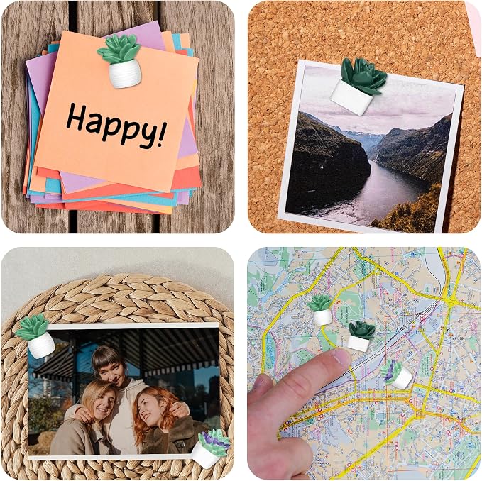 9 Pieces Push Pins Succulent Plants Floret Thumbtacks - Image 5