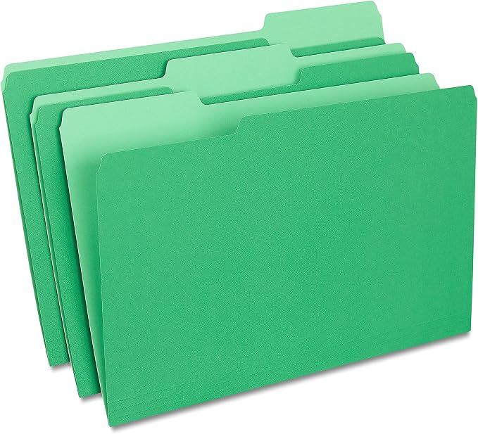 Staples File Folders, Legal Size, 1/3‑Cut Tabs, Durable Paper Stock, 200/Carton by Staples