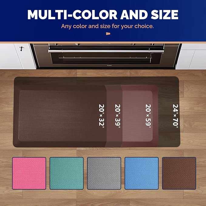 FEATOL Anti Fatigue Mat for Standing, 9/10 Extra Thick Ergonomic Standing Desk - Image 6