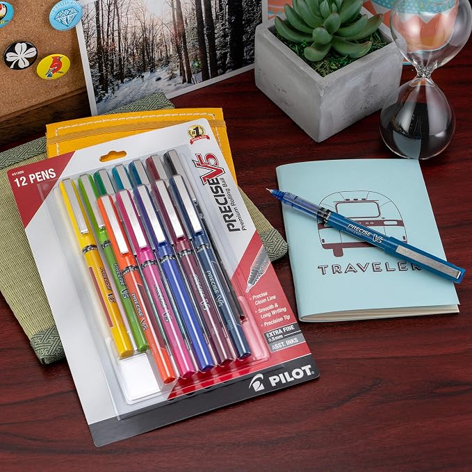 Pilot Precise V5 Refillable Liquid Ink Rolling Ball Refillable Pens, Extra Fine - Image 5