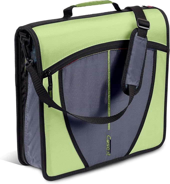 Case-it Mighty Zip Tab School Zipper Binder | 3-Inch O-Rings, 600-Sheet Capacity by Case-it
