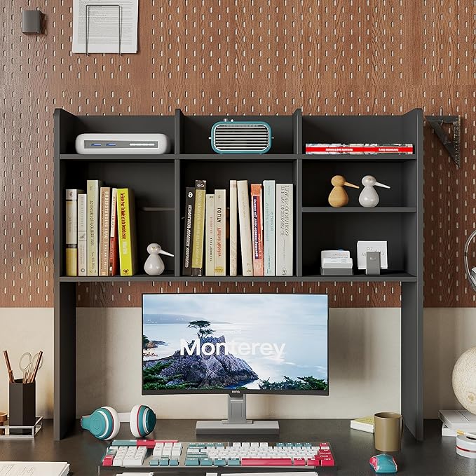 ChooChoo Desktop Bookshelf, Wood Desk Hutch Organizer - Image 3