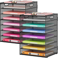 Lavatino 2 Pack 8-Tier Office Desk File Organizer, Letter Tray Paper Organizer by Lavatino
