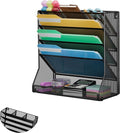 Jakyitvi Wall Mounted File Organizer, Metal Frame Mesh Desktop Sorter | 5-tier by Jakyitvi