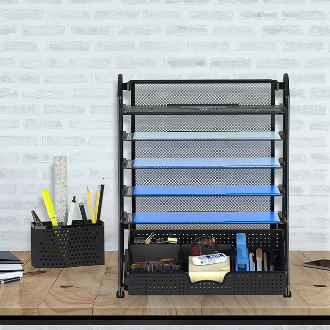 Simple Houseware 6-Tier Desk Document File Tray Organizer - Image 9