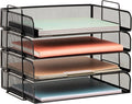 Mind Reader Stackable Paper Tray, Desktop Organizer, File Storage, Metal Mesh by MindReader