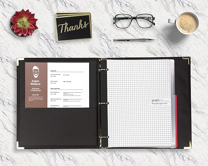Samsill Classic Collection Leather 3 Ring Binder, Executive Presentation - Image 6