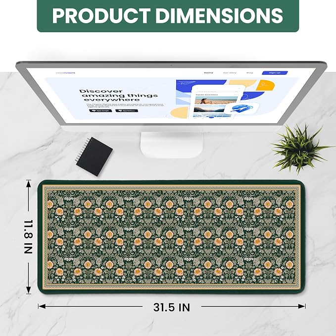 Large Mouse Pad for Desktop, Cute Desk Mat Pad Protector for Work & Gaming - Image 2