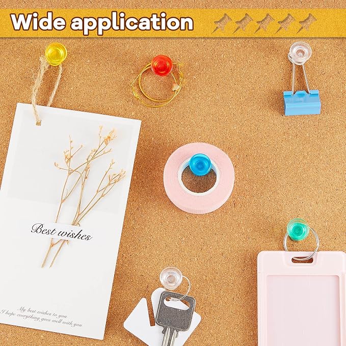 Outus 100 Pcs Giant Push Pins Large Thumb Tacks Plastic Heads 1 Inch Jumbo Push - Image 3
