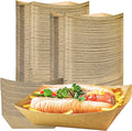 100 Pack 3lb Kraft Paper Food Trays, Heavy-Duty Paper Food Boat Disposable by MotBach