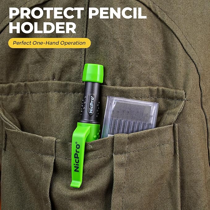 Nicpro Carpenter Pencil with Sharpener, CP3000 Carpenter Mechanical Pencils - Image 5