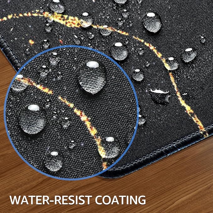 KTRIO Large Gaming Mouse Pad, Desk Mat, 31.5 x 15.7 in Black Gold, XXL | Smooth - Image 5