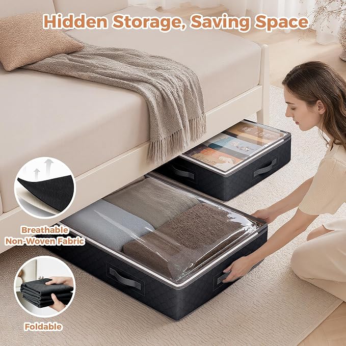 Budding Joy 90L Under Bed Storage Containers, Closet Organizers and Storage Bins - Image 6
