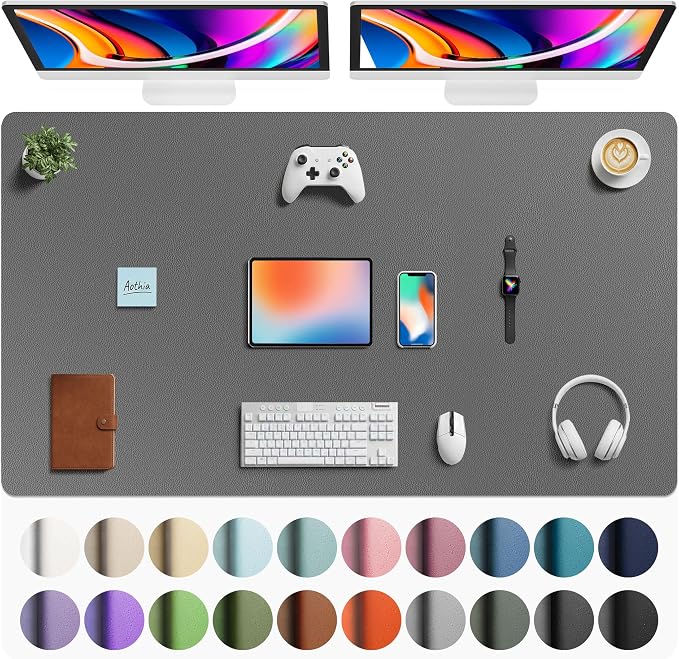 Aothia Faux Leather Desk Mat by AothiaSimpleNaturalUnique