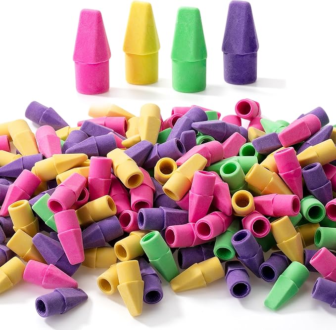 Mr. Pen- Pencil Erasers Toppers, 500 Pack, Vibrant Colors | Erasers by MrPen