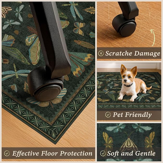 3'x4' Dark Green Office Chair Mat - Image 5