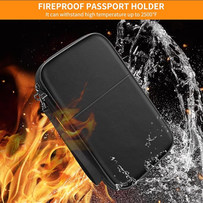 JUNDUN 2500℉ Fireproof Family Passport Holder Upgraded Material | RFID Blocking - Image 2