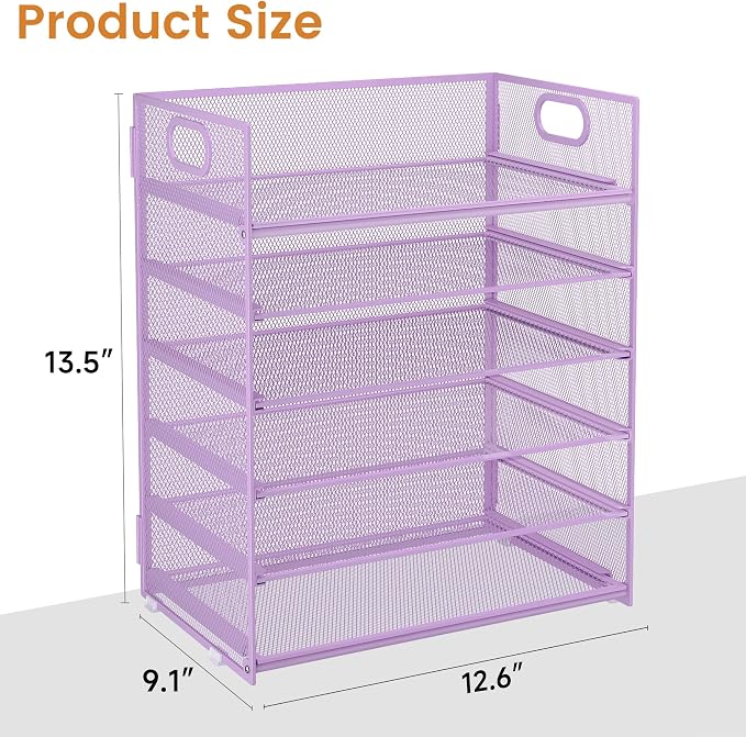 Subekyu 6-Tier Desk Paper Organizer, Desktop File Letter Tray - Image 7