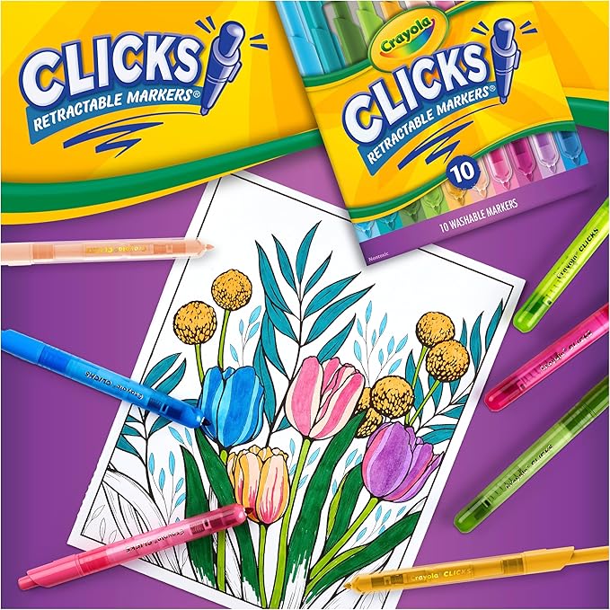 Crayola Clicks Retractable Markers Bold, Teacher Classroom School Supplies - Image 6