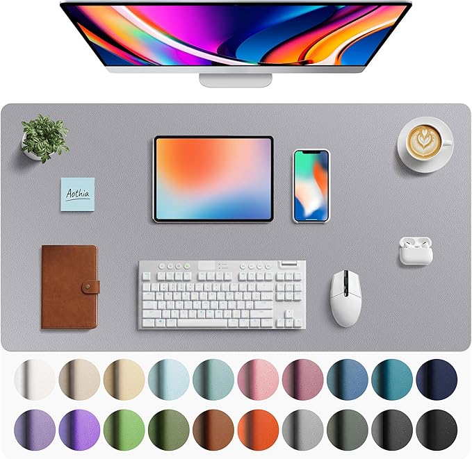 Aothia Faux Leather Desk Mat by AothiaSimpleNaturalUnique