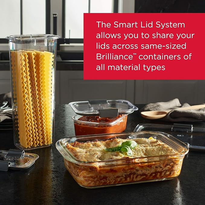 Rubbermaid Brilliance Glass Food Storage set of 4 containers 8 total pieces - Image 4
