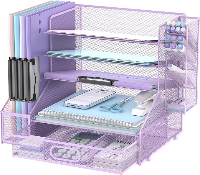 DALTACK Mesh Desk Organizer, 5-Tier Paper Letter Tray by DALTACK