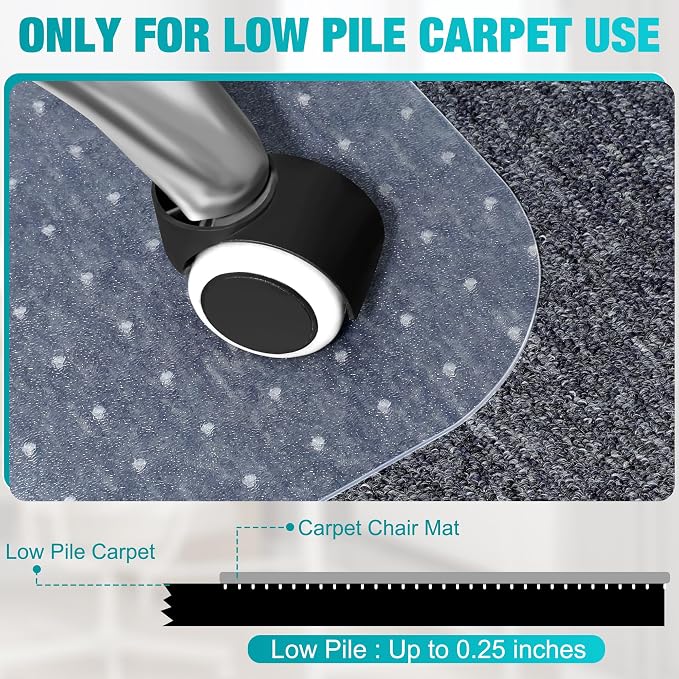 2 Pack Office Chair Mat for Carpets, Thick and Sturdy Carpet Protector - Image 4