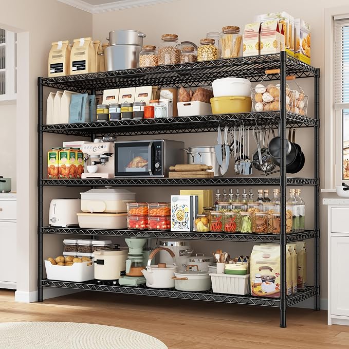 REIBII 3200LBS Storage Shelves 55.5" W Garage Shelving Heavy Duty 5 Tier - Image 2