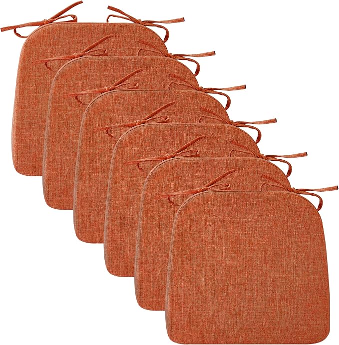 Ruqmuis Chair Cushions for Dining Chairs, D-Shaped Chair Pads by Ruqmuis