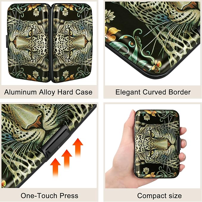 ELFISH Mini RFID Aluminum Wallet Credit Cards Holder Business Card Case Metal - Image 3