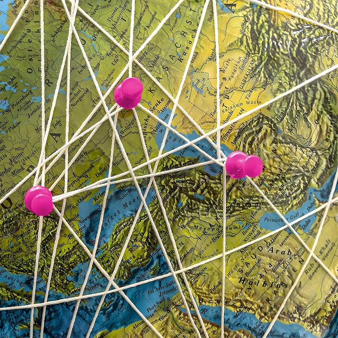 VAPKER Push Pins Tacks 120Pcs Solid Hot Pink Thumb Tacks Larger Size Pin Map - Image 6