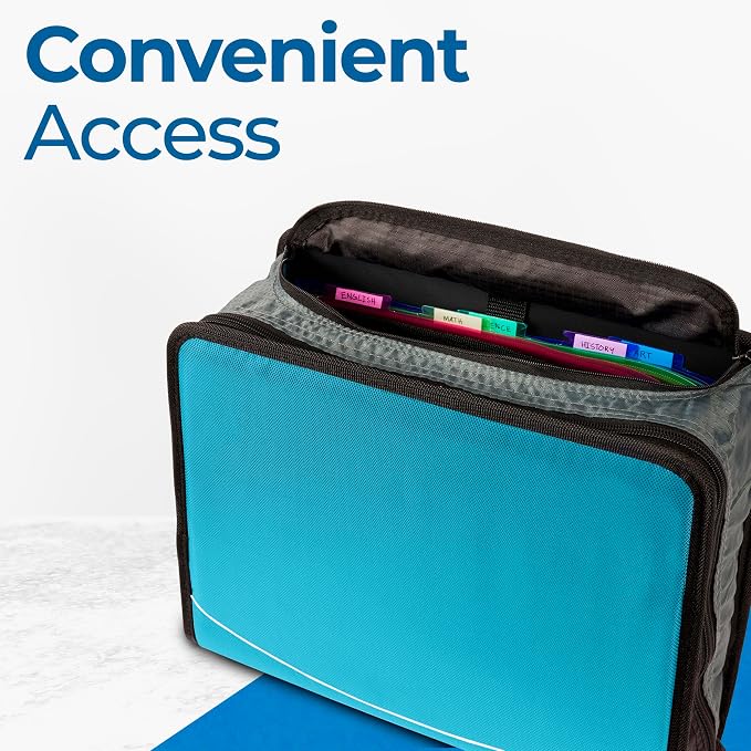 Case-it Mighty Zip Tab School Zipper Binder | 3-Inch O-Rings, 600-Sheet Capacity - Image 6
