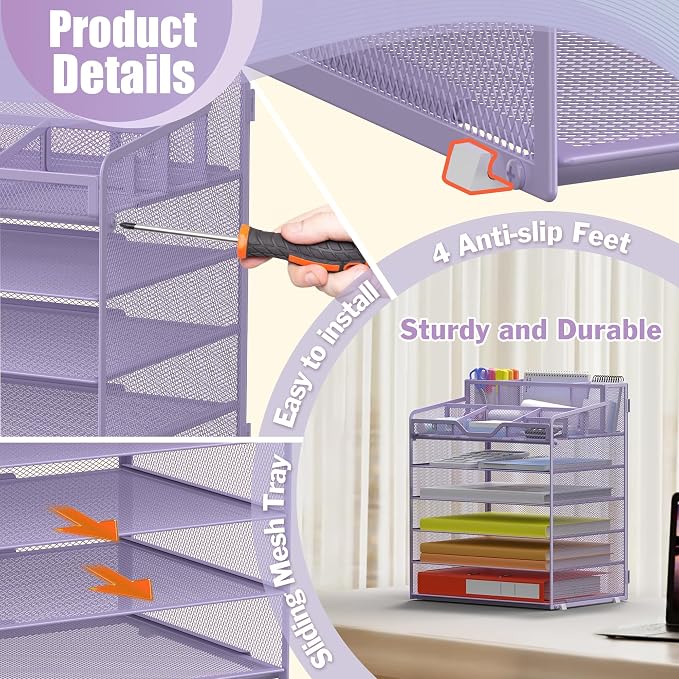 Docnest 6 Tier Mesh Desk Organizer - Image 4