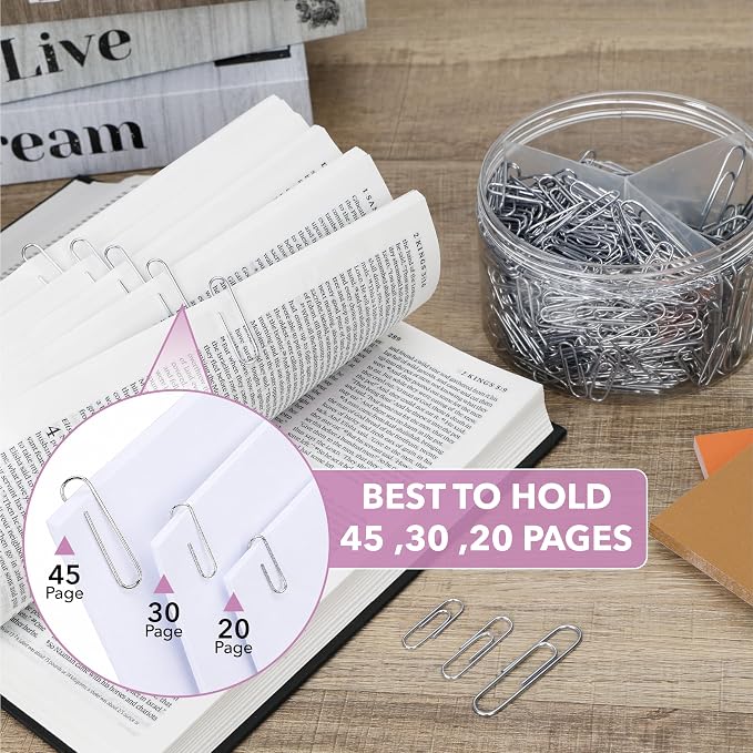 Mr. Pen- Silver Paper Clips, 3 Sizes, Medium and Large | Steel Paper Clips - Image 4