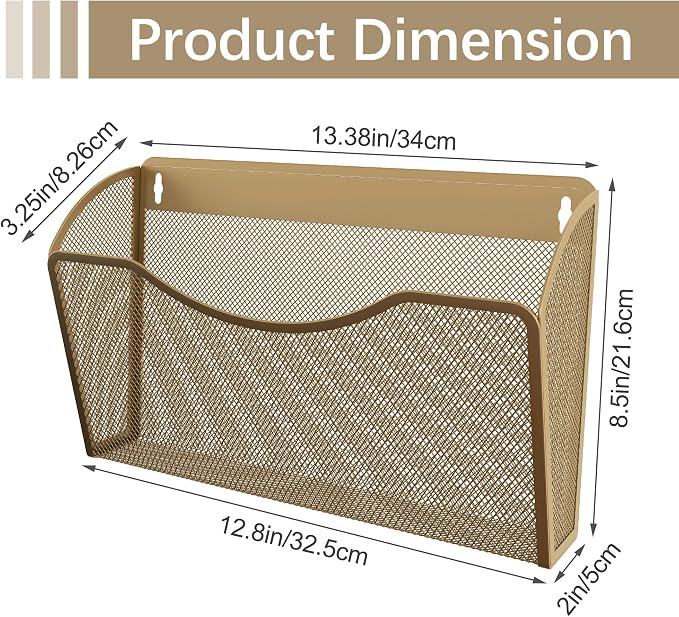 EasyPAG Wall File Organizer 3 Pack, Hanging File Organizer Wall Mount, Metal - Image 8