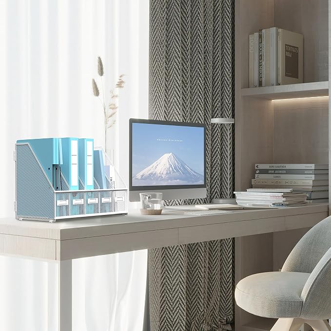 SUPEASY Desk Organizers Metal Desk Magazine File Holder - Image 7