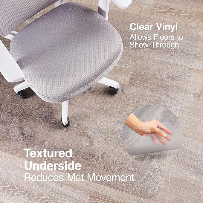 Staples Office Chair Mat, Hard Floors, Textured Underside, Extended Under-Desk - Image 3