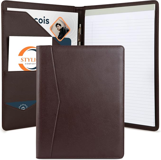 STYLIO Padfolio Portfolio Organizer Binder | Interview Resume Folder, Business by Stylio