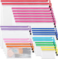 JARLINK 24 Pack 8 Sizes Mesh Pouch, 9 Colors, Waterproof Zipper File Bags by JARLINK