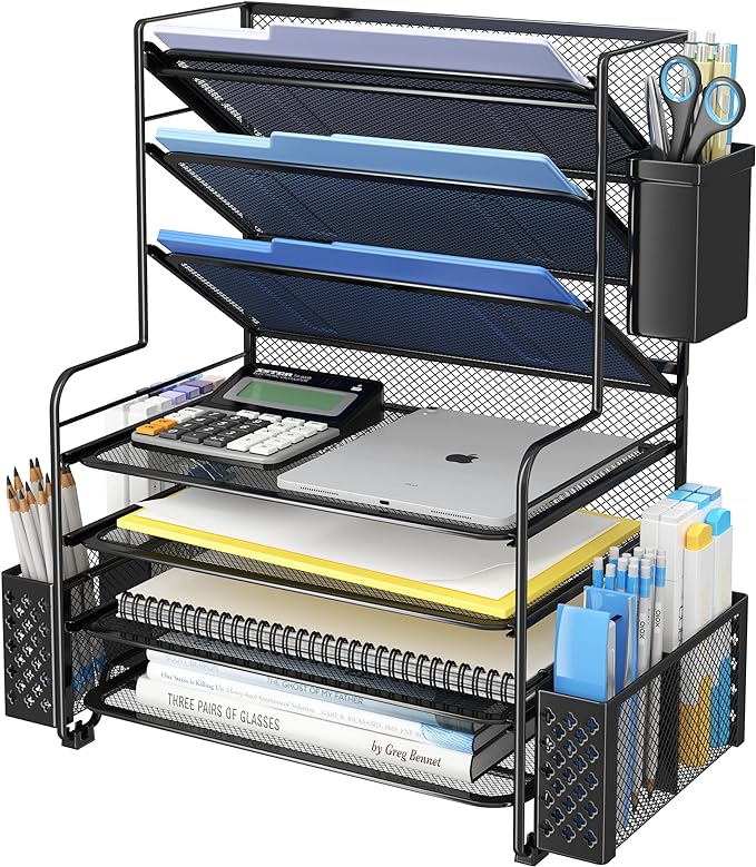 Simple Trending 7 Tier Desk File Organizer, Letter Tray Paper Organizer by SimpleTrending