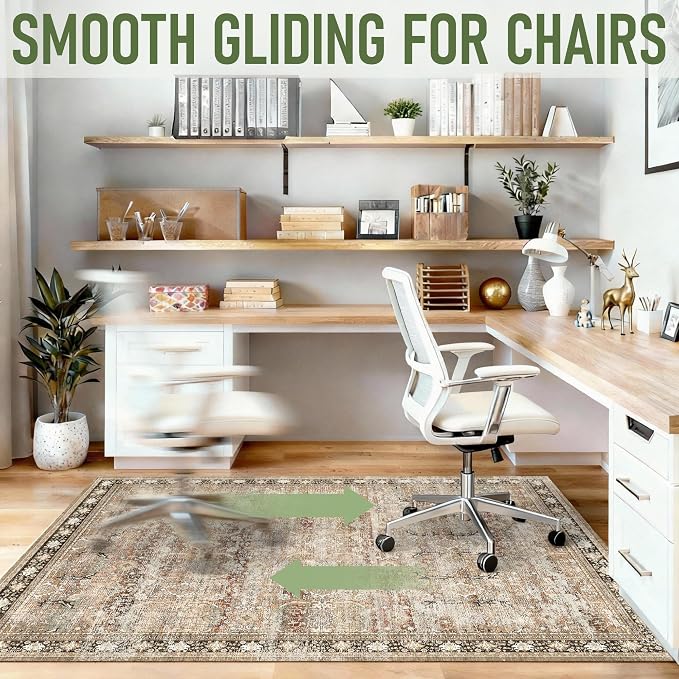 Office Chair Mat for Hardwood Floor, Anti-Slip Under Desk Mat Rug for Rolling - Image 6
