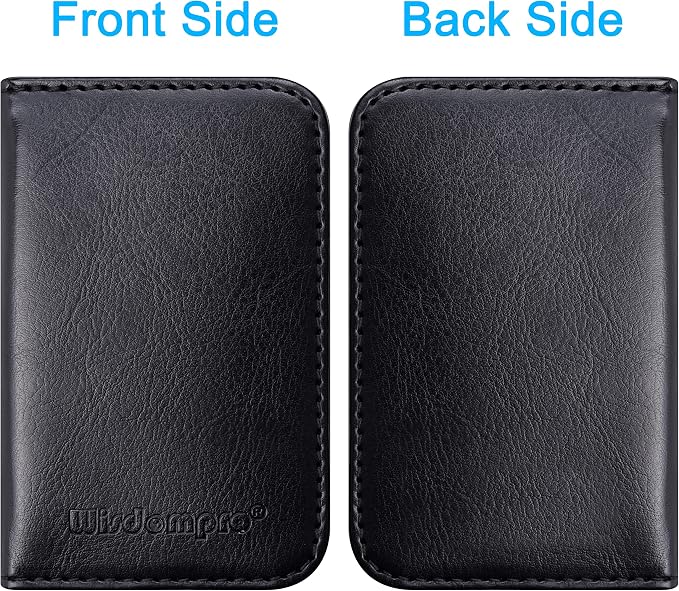 Wisdompro Business Card Holder, 2-Sided PU Leather Folio Name Card Holder - Image 6