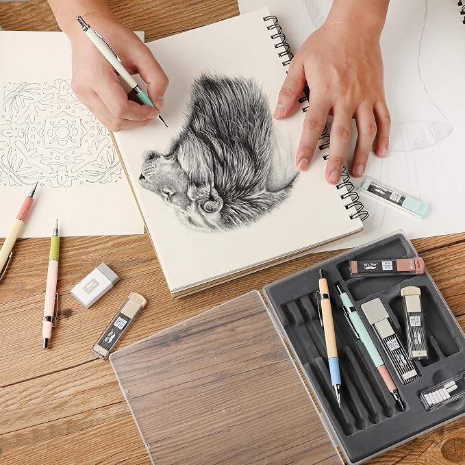 Mr. Pen- Art Mechanical Pencil Set, 5 Metal Mechanical Pencils, 5 HB Lead - Image 8