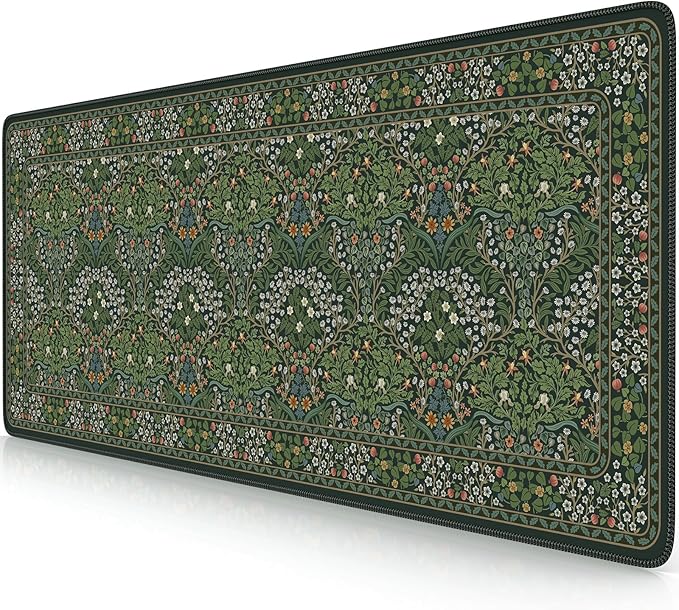 iCasso Aesthetic Floral Desk Mat, L Mouse Pads, Anti-Slip Mousepad by iCasso