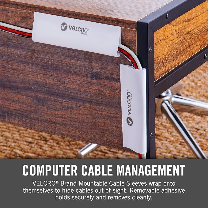 VELCRO Brand Cable Sleeves. Organize Messy Wires on Desk, Behind TV or Game - Image 8