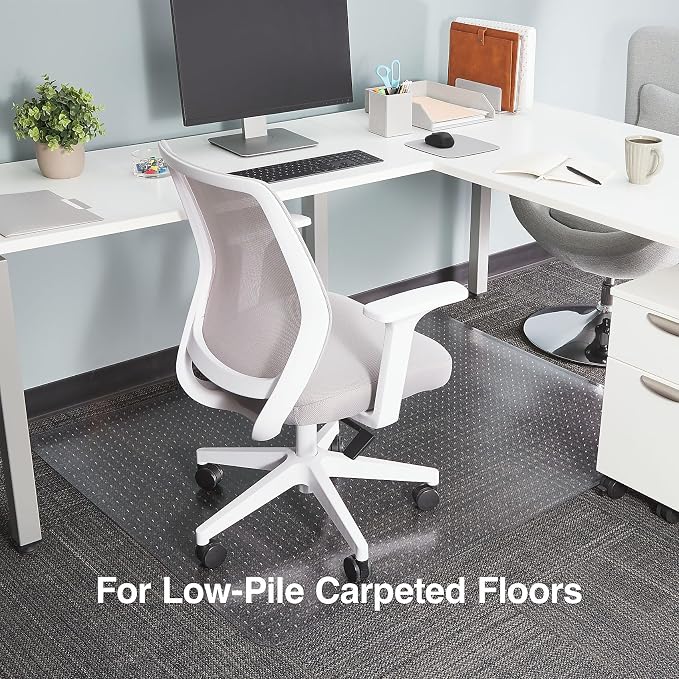 Staples Office Chair Mat, Low-Pile Carpets, 60 x 46 Inch, Smooth Glide - Image 3