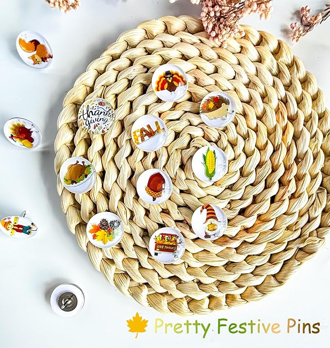 24Pcs Thanksgiving Decorative Push Pins Fall Theme Thumbtacks - Image 3