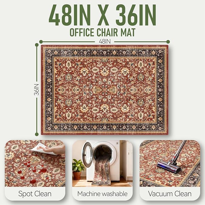 36"x48" Office Chair Mat for Hardwood, Under Desk Chair Mat for Home Office - Image 3