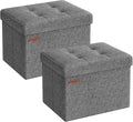 SONGMICS Small Folding Storage Ottoman, Foot Rest Stool, Cube Footrest by Unknown