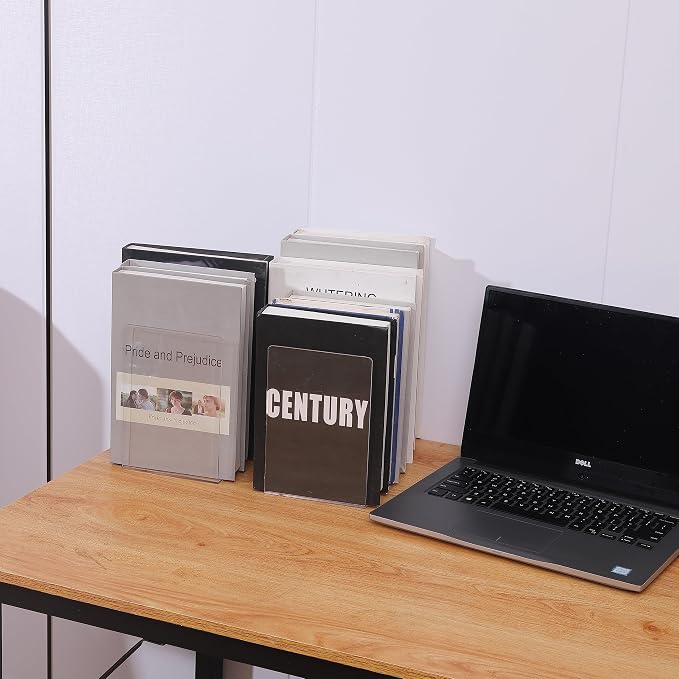 Clear Bookends for Heavy Books, Plastic Heavy Duty Book Holders Standand - Image 4